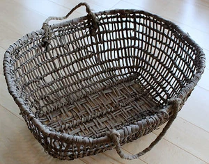 Nora Dick Original First Nations / Native Cedar Weave Basket Circa Mid 1900's - Foto 1 di 2