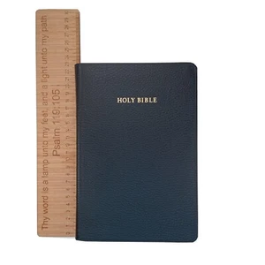 KJV Concord Reference Edition Bible Calf-split Black Leather Perfect Present - Picture 1 of 12