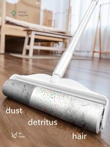 Dust Hair Roller Sticking Paper Mop Stick Retractable Fur Cat Dog Carpet Clean