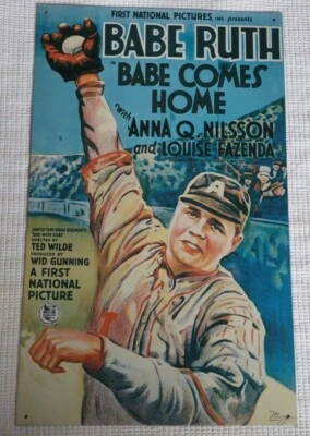 Babe Ruth Babe Comes Home First National Picture New York Yankees Metal Tin Sign - Image 1 of 4