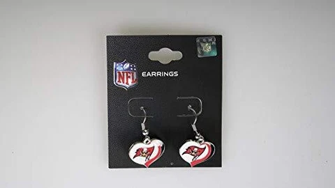 NFL Tampa Bay Buccaneers Tampa Bay Buccaneers Earrings Glitter Heart Red, Small Cover