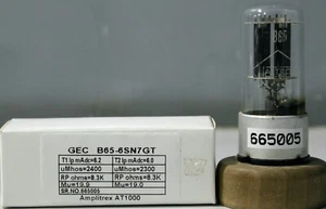 B65 6SN7GT GEC Metal Base Made in England Amplitrex Tested 1MP #665005 - Picture 1 of 8