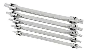 Sternschlüssel Torx Schwenkkopf Set T15, T20, T25, T27, T30, T40, T45, T50, T55 & T60 - Bild 1 von 3