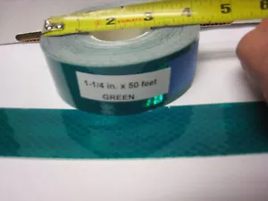 1-1/4" x 50 pies cinta reflectante verde cazador corte personalizado - Imagen 1 de 3