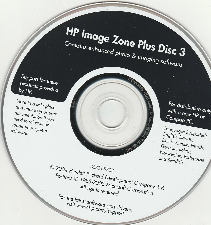 HP Image Zone Plus Disc 3 by Hewlett-Packard 2004 ~ CD-ROM - Image 1 of 2