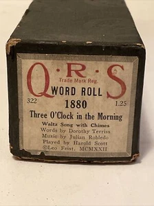 QRS Word Roll 1880 Three O'Clock in the morning Waltz Player Piano Dorthy Terris - Picture 1 of 6