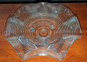 Hervorragende um 1930 seltene Le Smith Klarglas gekräuselt 3 Zehen Konsolenschale - Bild 1 von 11