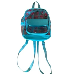 Transparenter Mini Rucksack Wassermelonenmuster Aqua verstellbare Träger Reißverschluss - Bild 1 von 7