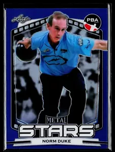 2024 Leaf Metal Stars PBA Bowling PBA-4 ~ Norm Duke ~ BLUE PRIZM HOLO #'d /15 - Picture 1 of 2