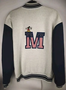 Vintage Disney Mickey Mouse & Co American Varsity Style Patriotic Jacket Mens L - Picture 1 of 16