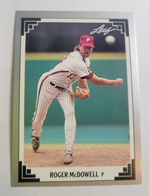 1991 Roger McDowell Leaf #410 Pitcher Phillies Baseball Card MLB - Image 1 of 2