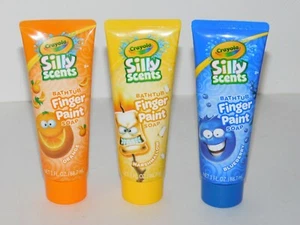 Crayola Scent Marshmallow Finger Paint Bathtub Play Blueberry Yellow Orange Soap - Picture 1 of 7