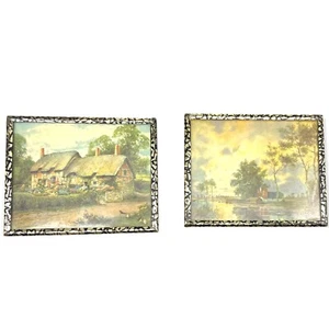 Vintage Framed Prints Ann Hathaway's Cottage and S. Roberts Peaceful Waters - Picture 1 of 11