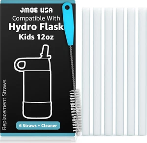 Jmoe USA Straws for Hydro Flask Kids Water Bottles | Replacement Plastic Straws  - Picture 1 of 12