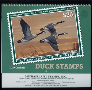 Nuevas estampillas de pato 2019 calendario federal migratorias caza de aves estampillas de conservación - Imagen 1 de 3
