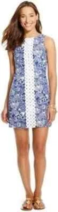 Lilly Pulitzer x Target Upstream Fischdruck Kleid Damengröße 8 blau weiß Mini - Bild 1 von 19