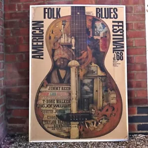 Gunther Kieser American Folk Blues Festival 1968 poster art Frankfurt edition - Picture 1 of 9