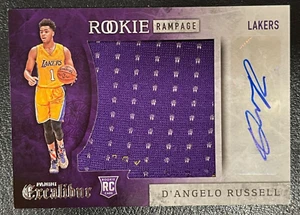 2015-16 PANINI EXCALIBUR D'ANGELO RUSSELL ROOKIE RAMPAGE JERSEY AUTO RC - Picture 1 of 2