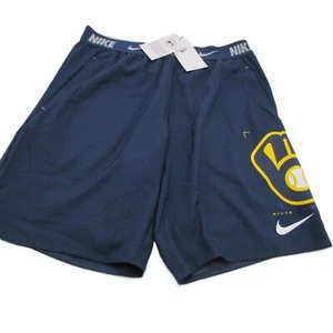 Nike Men's MLB Milwaukee Brewers Logo Navy Blue Men's Medium Shorts NWT - Picture 1 of 11