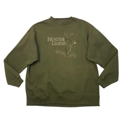Sudadera De Colección Terreno Perdido Para Hombres XXL Musgo Vellón Frontier Legend Buck Deer Foto 1 de 4