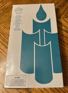 Partylite Box of 6 Metallic Blue Dinner Taper Unscented Candles M1086 - Picture 1 of 6