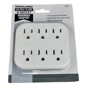 6 Outlet Multi Plug Wall Adapter Taps 3 Prong Grounded AC Power Tap - Picture 1 of 1