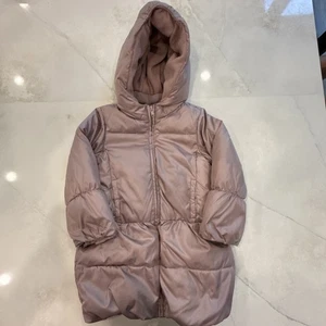 BabyGap Kleinkind Mädchen Kapuze gefütterter Mantel Jacke rosa beige Größe 5T Polyester - Bild 1 von 15