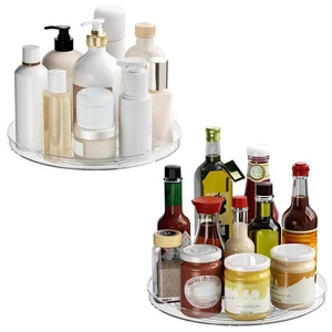 2 Pack Lazy Susan Organizer Turntable, Clear 9 Inch Rotating Organizer Tray f... - Foto 1 di 7