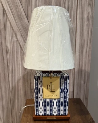 NEW W/ TAG Ralph Lauren Porcelain Table Lamp White and Blue With Shade  - Image 1 of 4