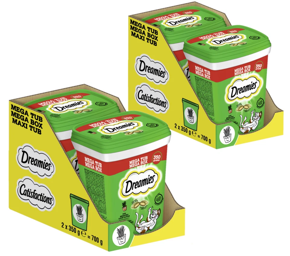 4x350g Dreamies Katzensnack Leckerlis Katzenleckerlis Mega BoxKatzenminze - Bild 1 von 1