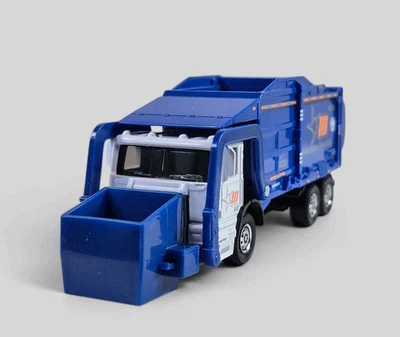 MBX GARBAGE TRASH TRUCK XL Diorama Collectible DieCast Model 1:64 Blue LOOSE - Image 1 of 4
