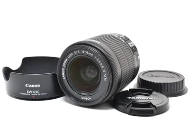 Canon Zoom Lens EF-S Camera Lens 18-55mm f3.5-5.6 IS STM w/Hood Black 056 - Image 1 of 4