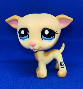 Littlest Pet Shop LPS Greyhound Dog Tan with Blue Dot Eyes #2041 - Picture 1 of 5