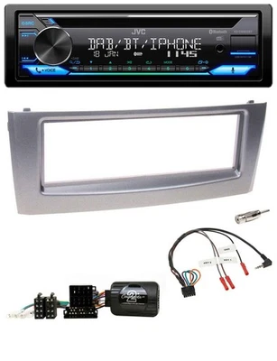 JVC Bluetooth Lenkrad USB DAB CD Autoradio für Fiat Grande Punto 2006-2010 grau - Bild 1 von 4