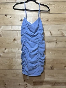 NWT Abercrombie & Fitch Light Blue Ruched Dress Size M – Bodycon Midi - Picture 1 of 13