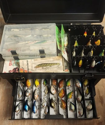 Colección de señuelos vintage Bagleys Heddon Excalibur 191 con caja sin precio base Foto 1 de 4