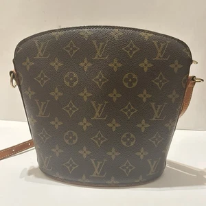 READ AS-IS Authentic Louis Vuitton Monogram Drouot Shoulder Cross Bag M51290 - Picture 1 of 21