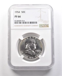 1954 Franklin Half Dollar PF66 NGC Great Contrast *8946 - Picture 1 of 3