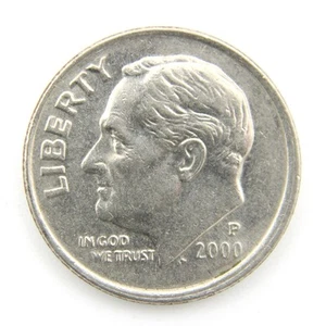 2000 P Roosevelt  Dime AU About Uncirculated Free Shipping [114] - Picture 1 of 2