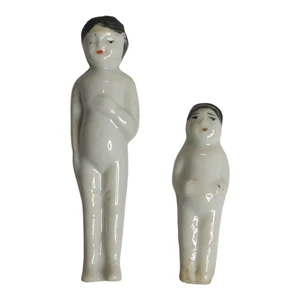 Antique Pair of Porcelain “Frozen Charlotte” Dolls – Small Bisque Figures c.1900 - Bild 1 von 8