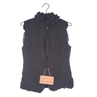 Comme des Garçons Tricot Vest Waistcoat S Black Ruffle Reversible NEW RRP £570 - Image 1 of 4