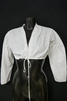Gr.42 Dirndlbluse weiß Bluse für Dirndl Baumwollmischung Spitze B11188 - Bild 1 von 4