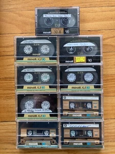 Lotto 9x NASTRI CASSETTE MAXELL XLII C90 HIGH BIAS TYPE II 2 usati vuoti pro vintage - Foto 1 di 2