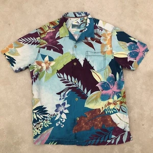 Tommy Bahama Mens Floral 100% Silk Hawaiian Shirt Island Modern Fit Size L - Picture 1 of 11