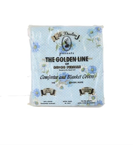 NOS Vintage 70s Mid Century Modern MCM Blue Floral Comforter Blanket Cover 72x84 - Bild 1 von 4