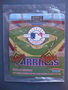 BALTIMORE ORIOLES DANGLE EARRINGS NEW IN PACKAGE MLB LICENSED - Picture 1 of 1