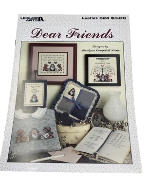 Leisure Arts Cross Stitch Dear Friends Designs Pattern Booklet Fisher Amish - Image 1 of 3