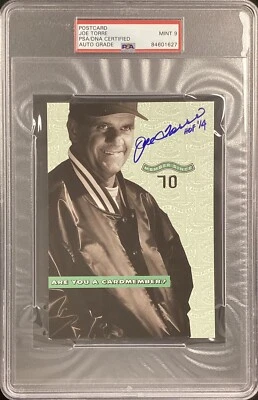 Joe Torre Signed Postcard American Express Baseball Cardinals NYY PSA/DNA Auto 9 - Image 1 of 3