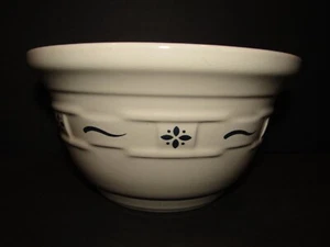 Longaberger Pottery WOVEN TRADITIONS Classic Blue 8 1/4" Medium Mixing Bowl - Picture 1 of 7