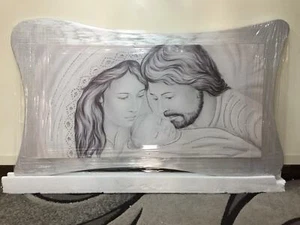 QUADRO MODERNO SACRA FAMIGLIA ARGENTO 114x67 cm - Imagen 1 de 3